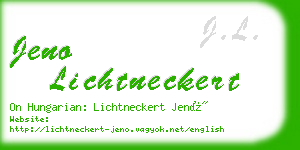 jeno lichtneckert business card